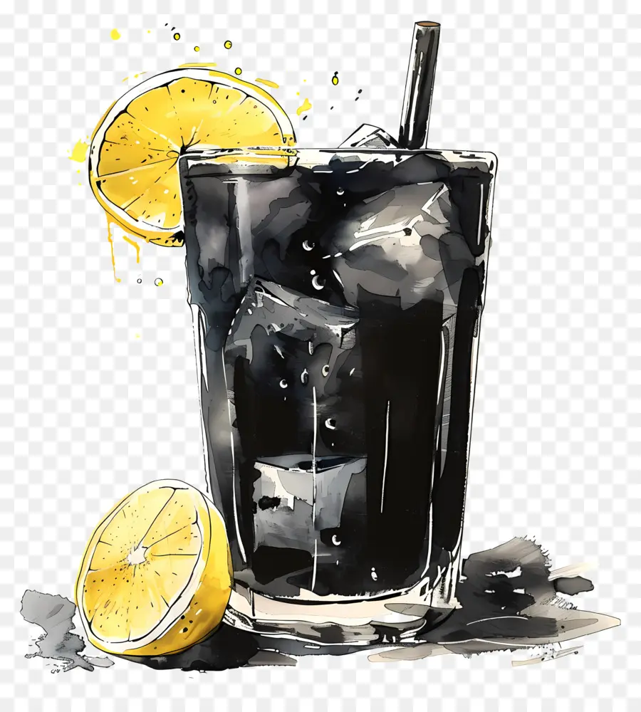 De La Limonade，Peinture à L'aquarelle PNG