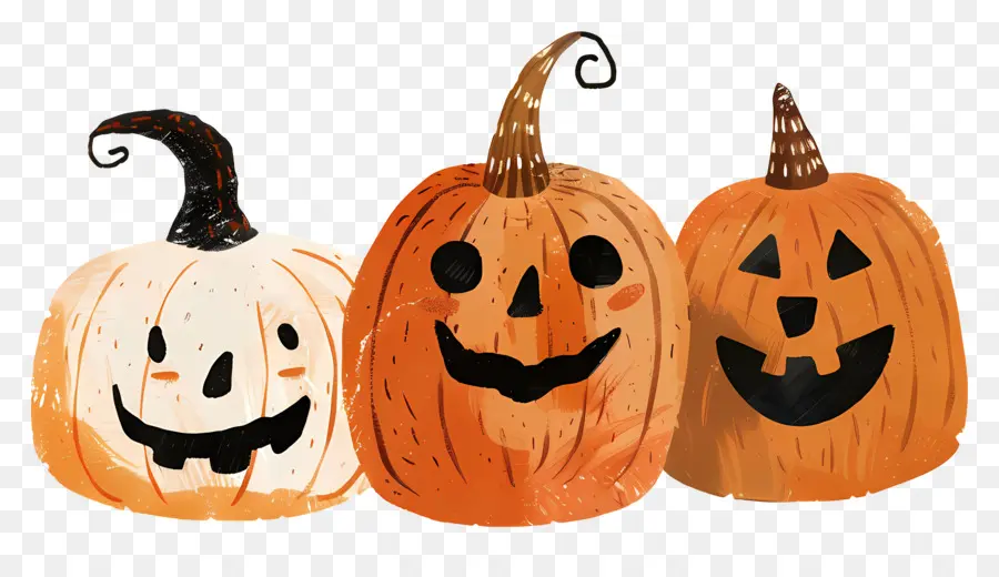 Citrouilles D'halloween，Jackolantern PNG