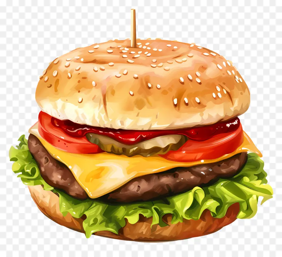 Cheeseburger，Hamburger PNG