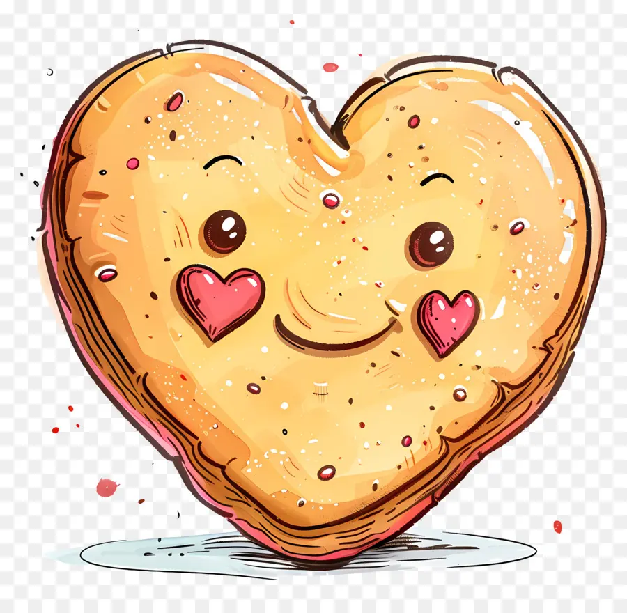 Biscuit De Dessins Animés，Coeur PNG