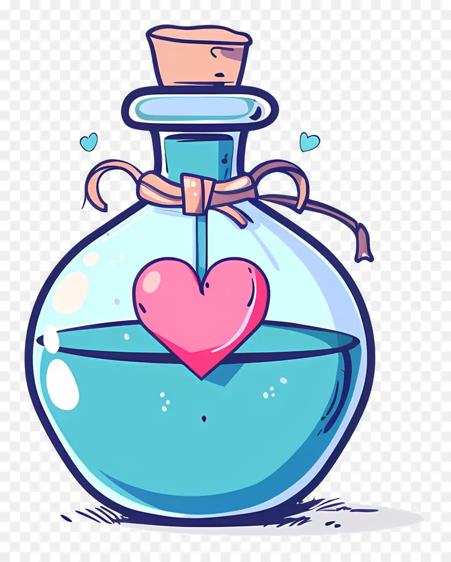 Potion De Dessin Animé，Bleu Bouteille En Verre PNG