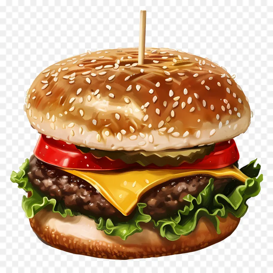 Hamburger，Laitue PNG