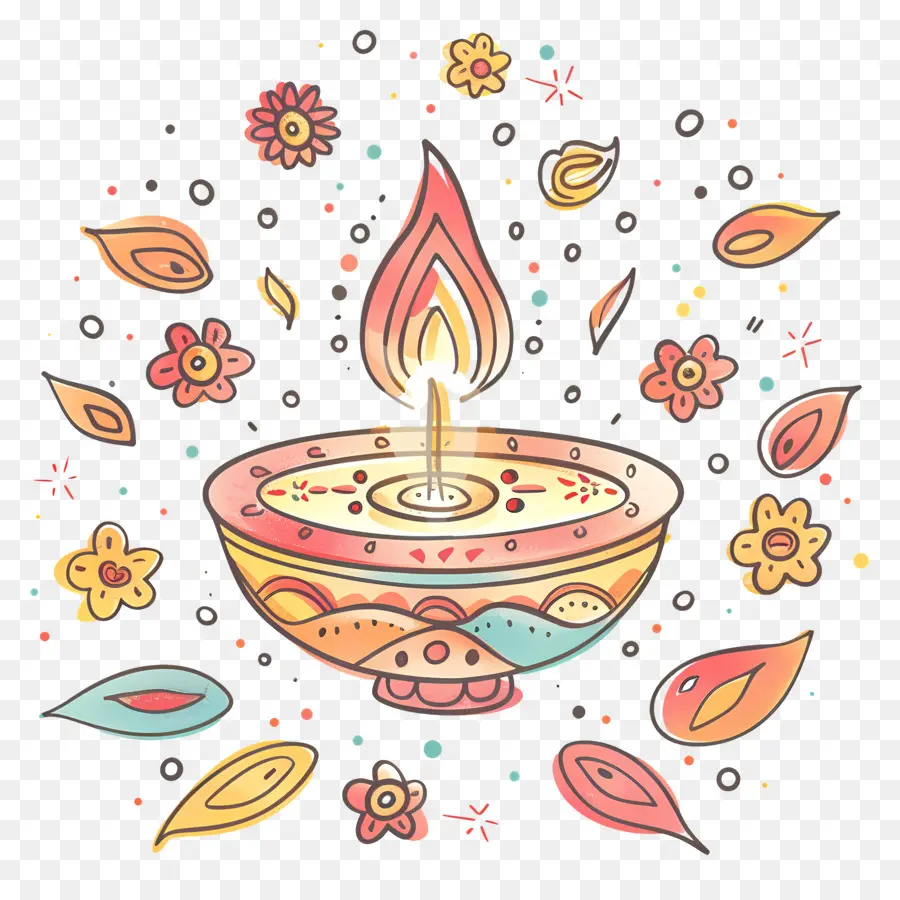 Diwali，Fleur Bougie PNG