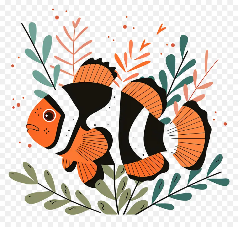 Des Poissons Clowns，Orange PNG