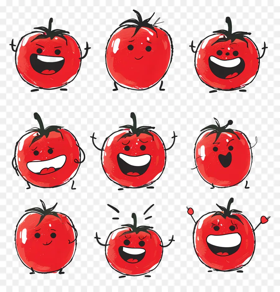 Dessin Animé Tomates，Les Expressions PNG