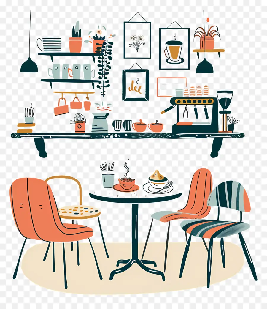 Café Confortable，Restaurant Moderne PNG