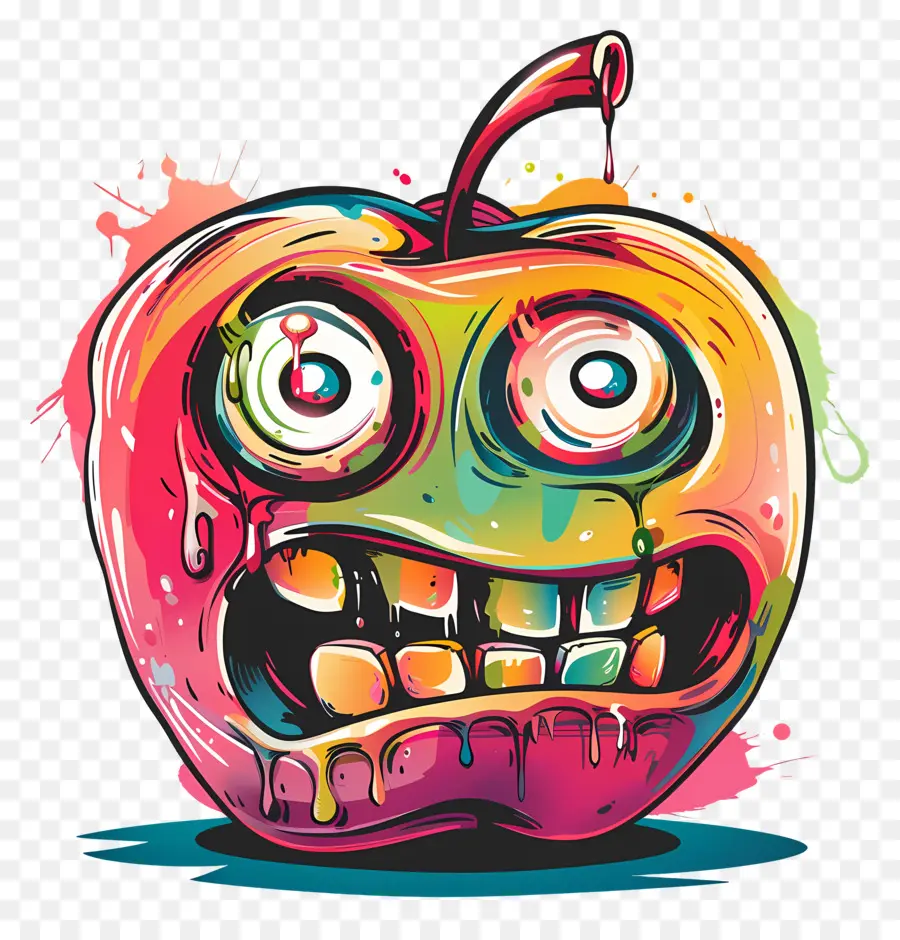 Dessin Animé Apple，Coloré D'apple PNG