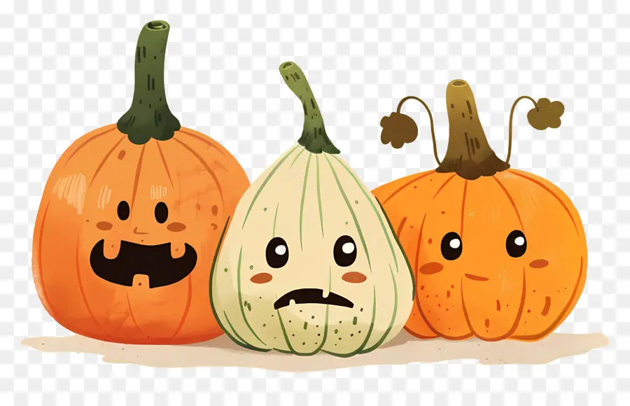 Citrouilles D'halloween，Dessin Animé Citrouilles PNG