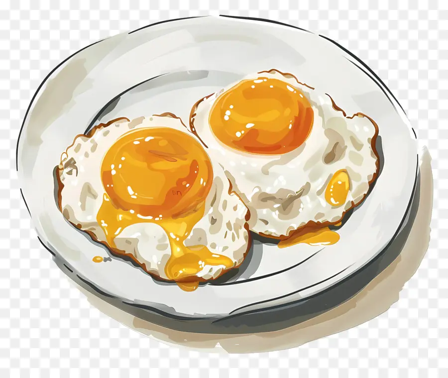 œufs Frits，Le Petit Déjeuner PNG