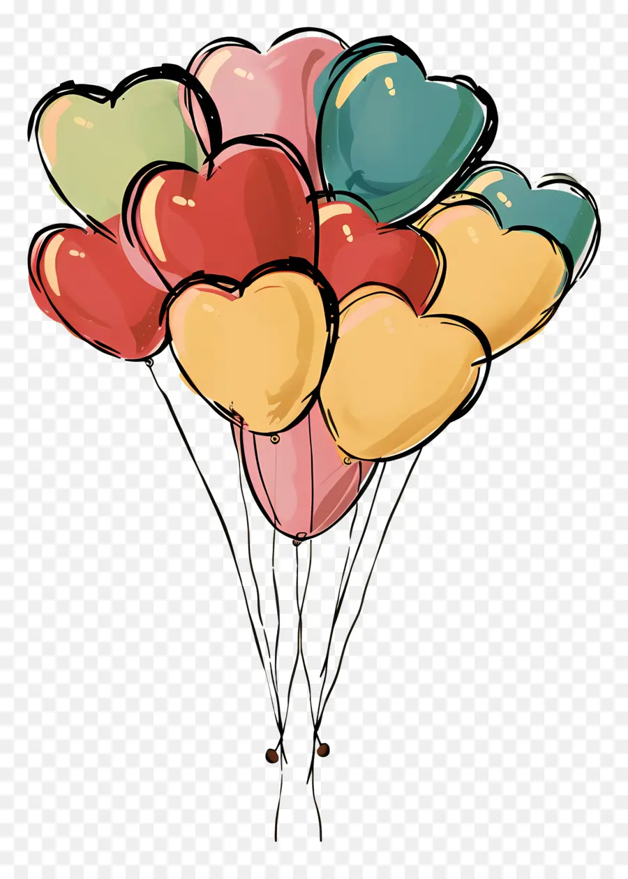 Ballons，Heartshaped Ballons PNG