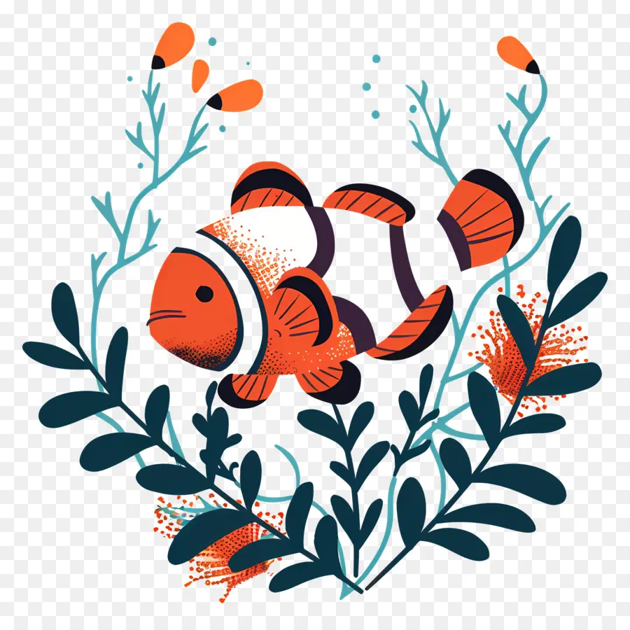 Des Poissons Clowns，Orange Poisson PNG