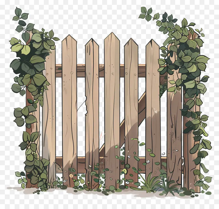 Clôture En Bois，Ivy PNG