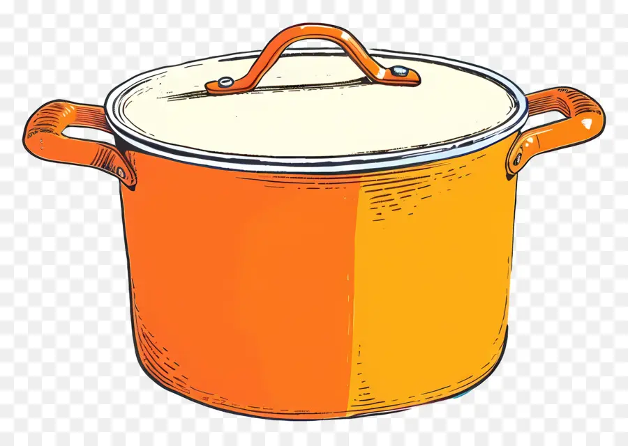 Marmite，Pot émaillé Orange PNG