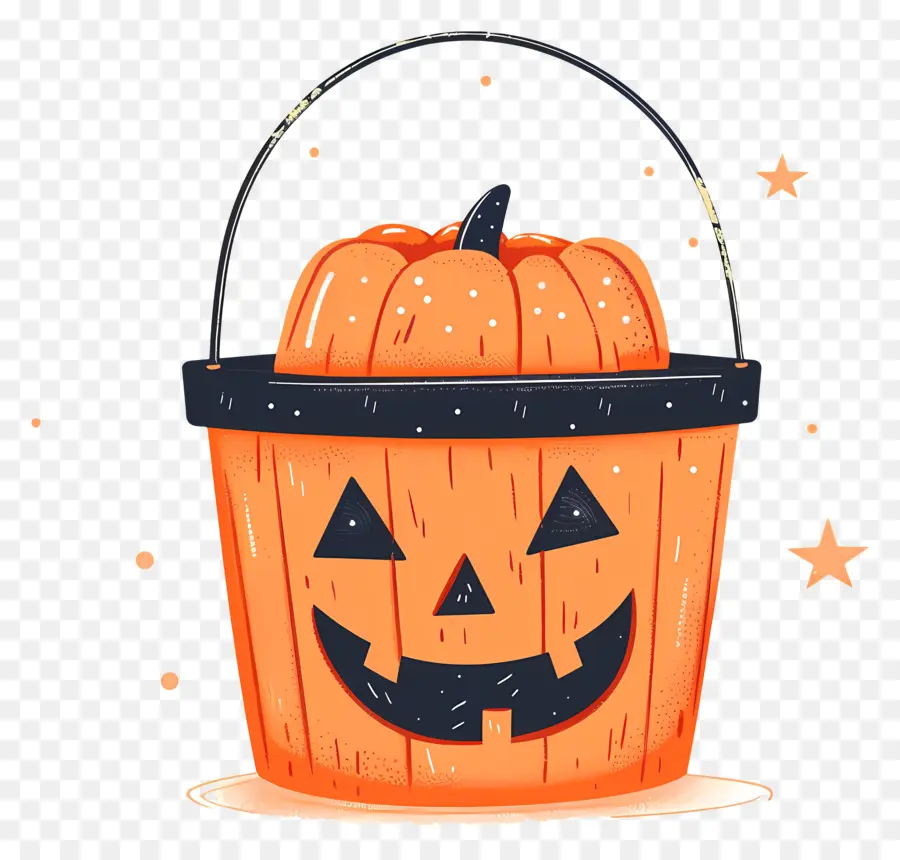 Seau D'halloween，Seau De Citrouille PNG