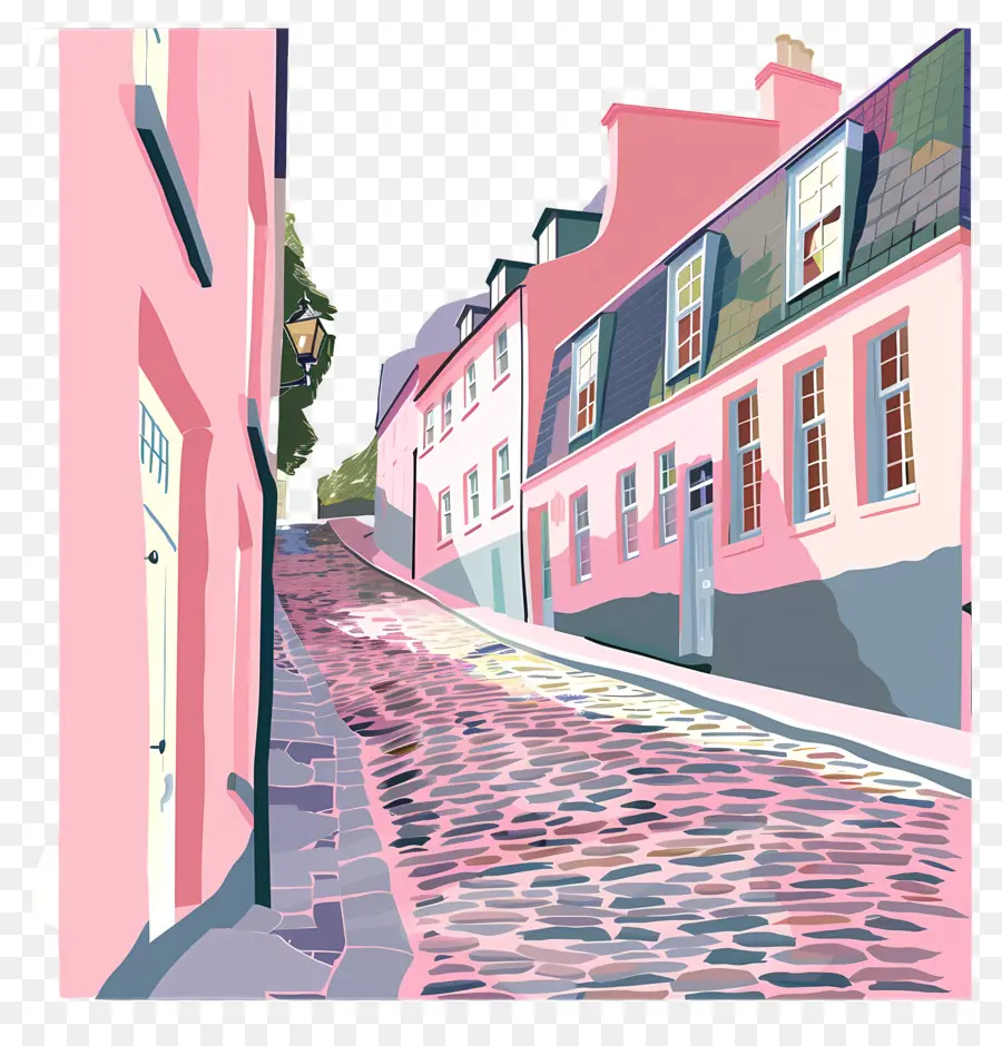 Pavés De La Route，Route En Brique Rose PNG