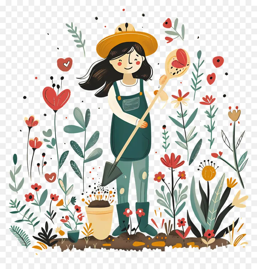 Jardinage，Fille PNG