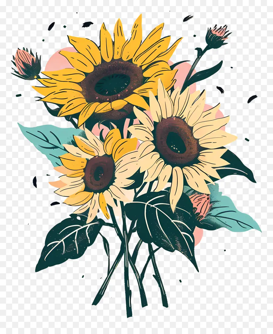 Bouquet De Tournesol，Tournesols PNG