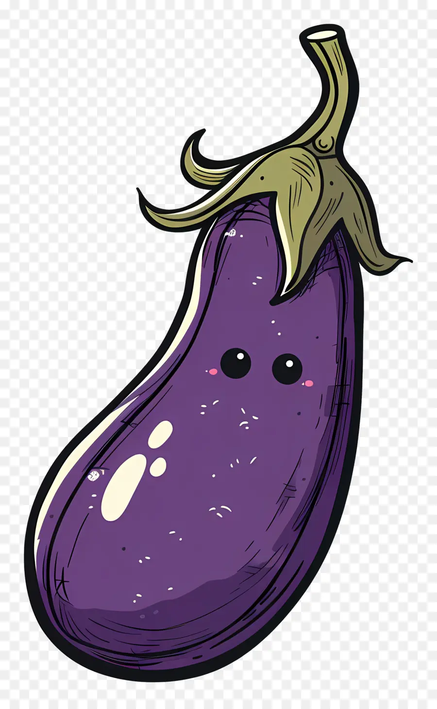 Dessin Animé Aubergine，Visage Heureux PNG