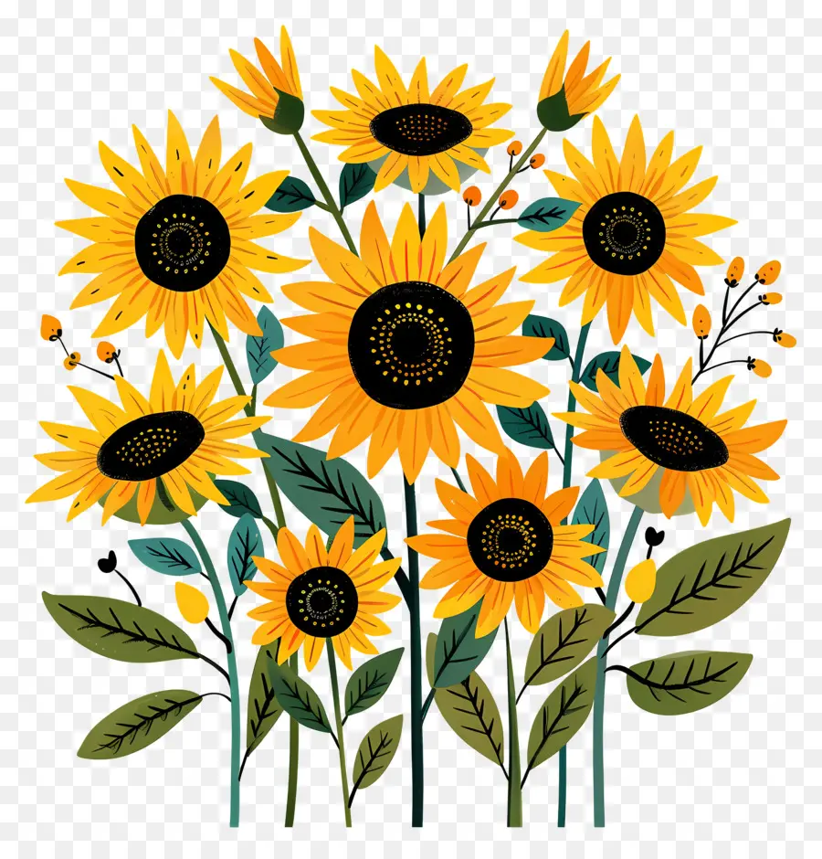 Bouquet De Tournesol，Tournesols PNG