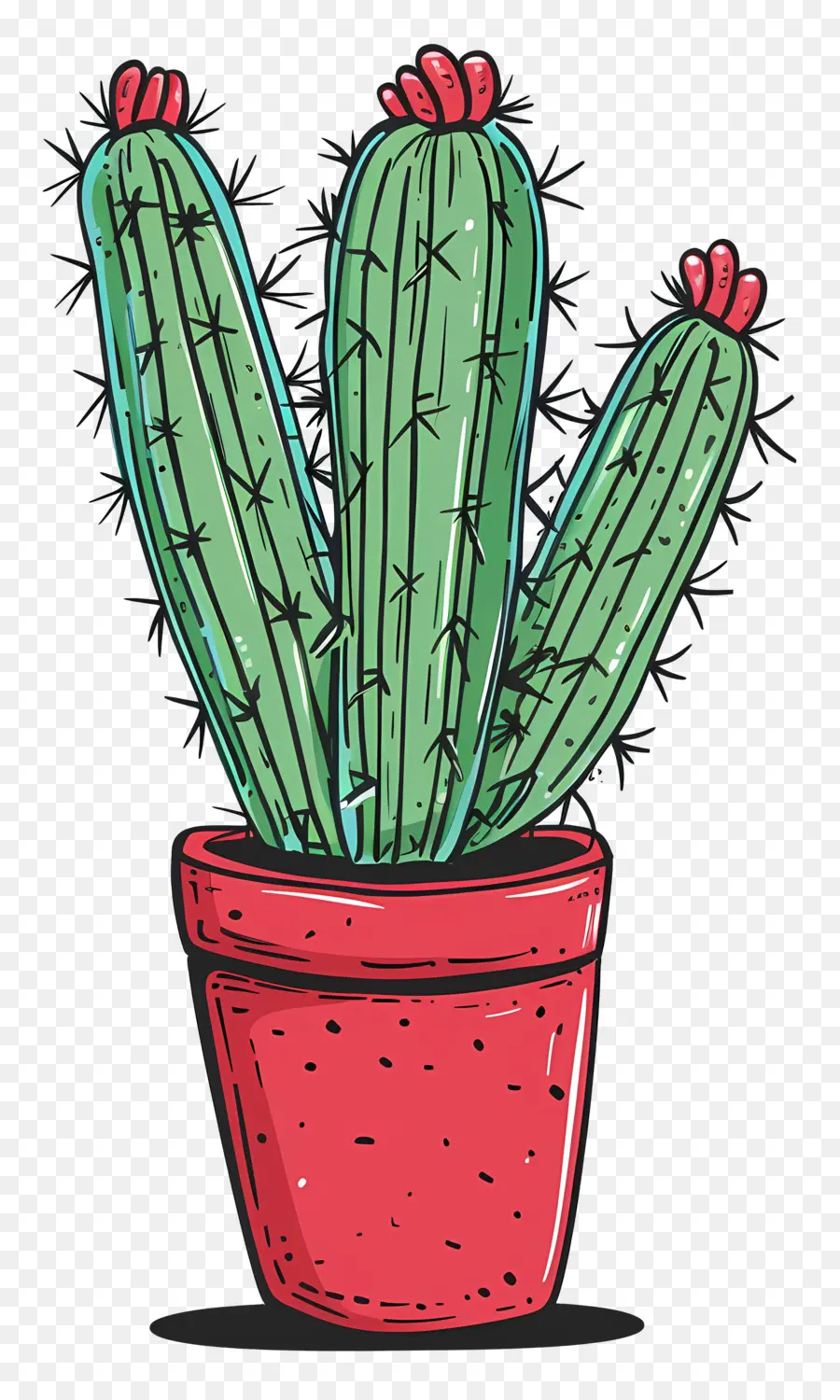 Pot De Cactus，Dessin Animé De Cactus PNG