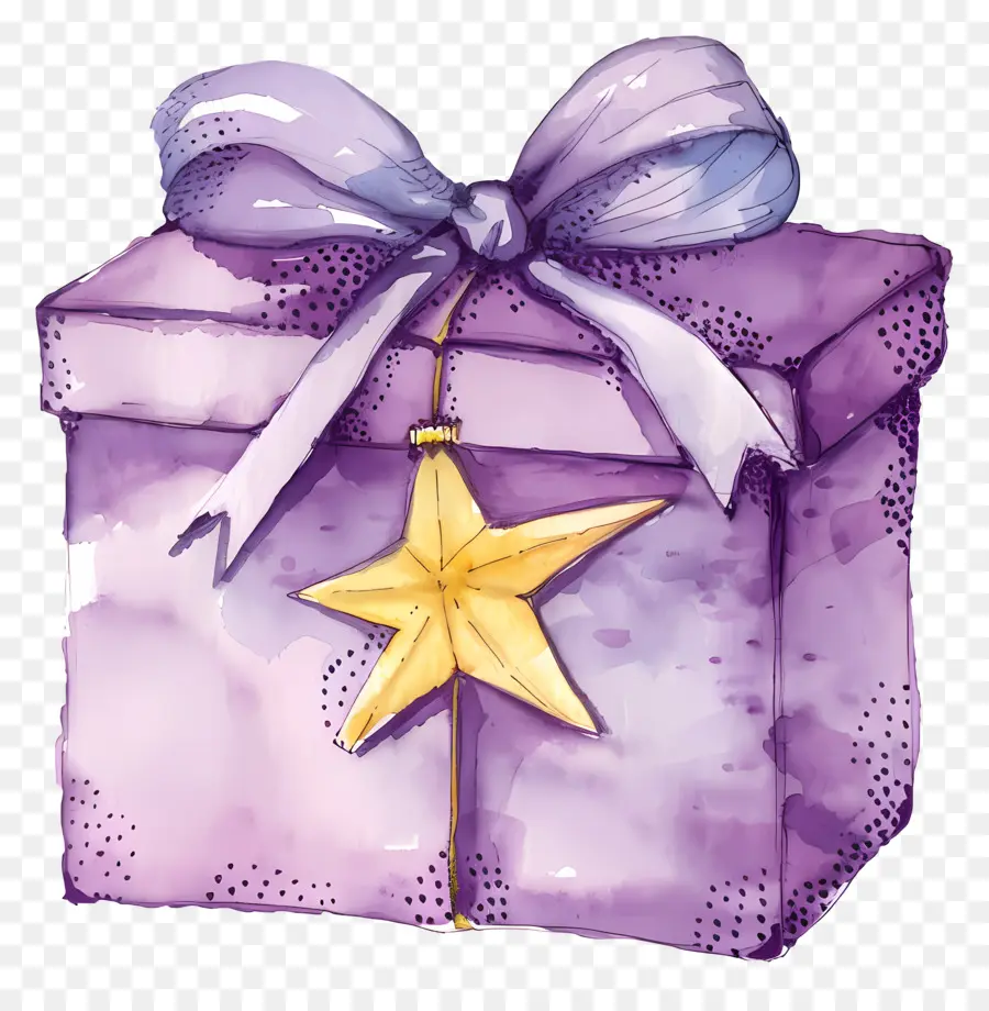 Violet Cadeau，Peinture à L'aquarelle PNG