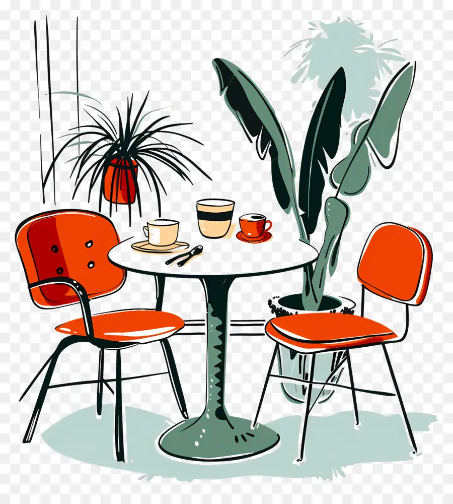 Café Confortable，Chaises D'orange PNG