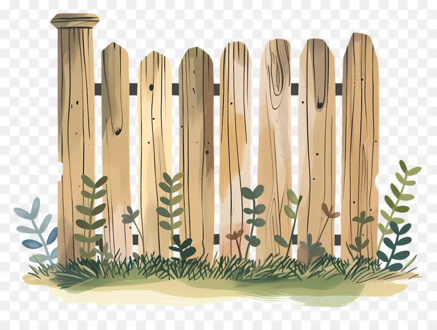 Clôture En Bois，La Peinture Blanche PNG