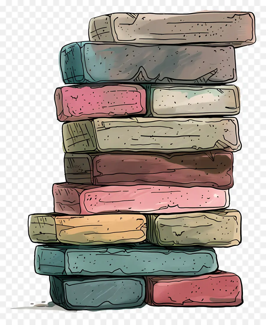 Pile De Briques，Coloré Livres PNG