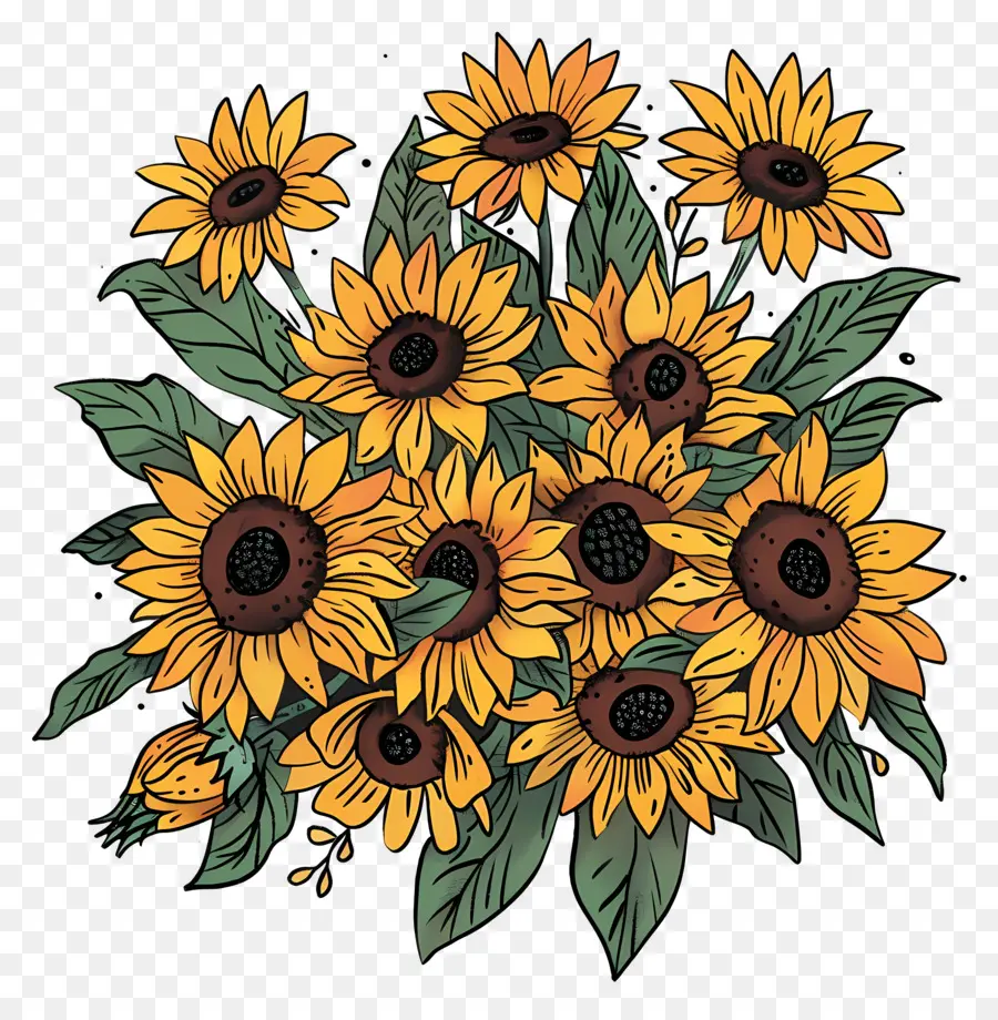 Bouquet De Tournesol，Tournesols PNG