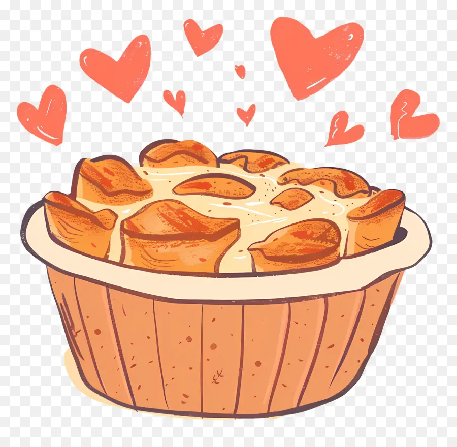 Pouding Au Pain，Heartshaped Gâteau PNG