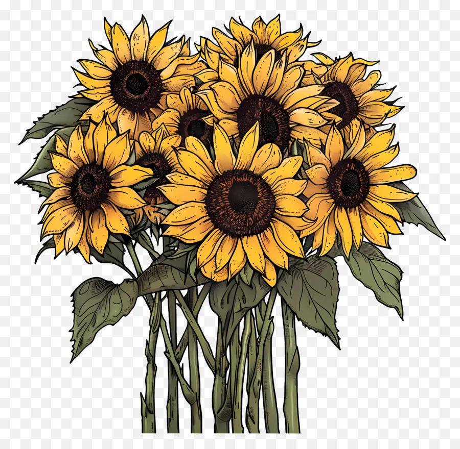 Bouquet De Tournesol，Tournesols PNG