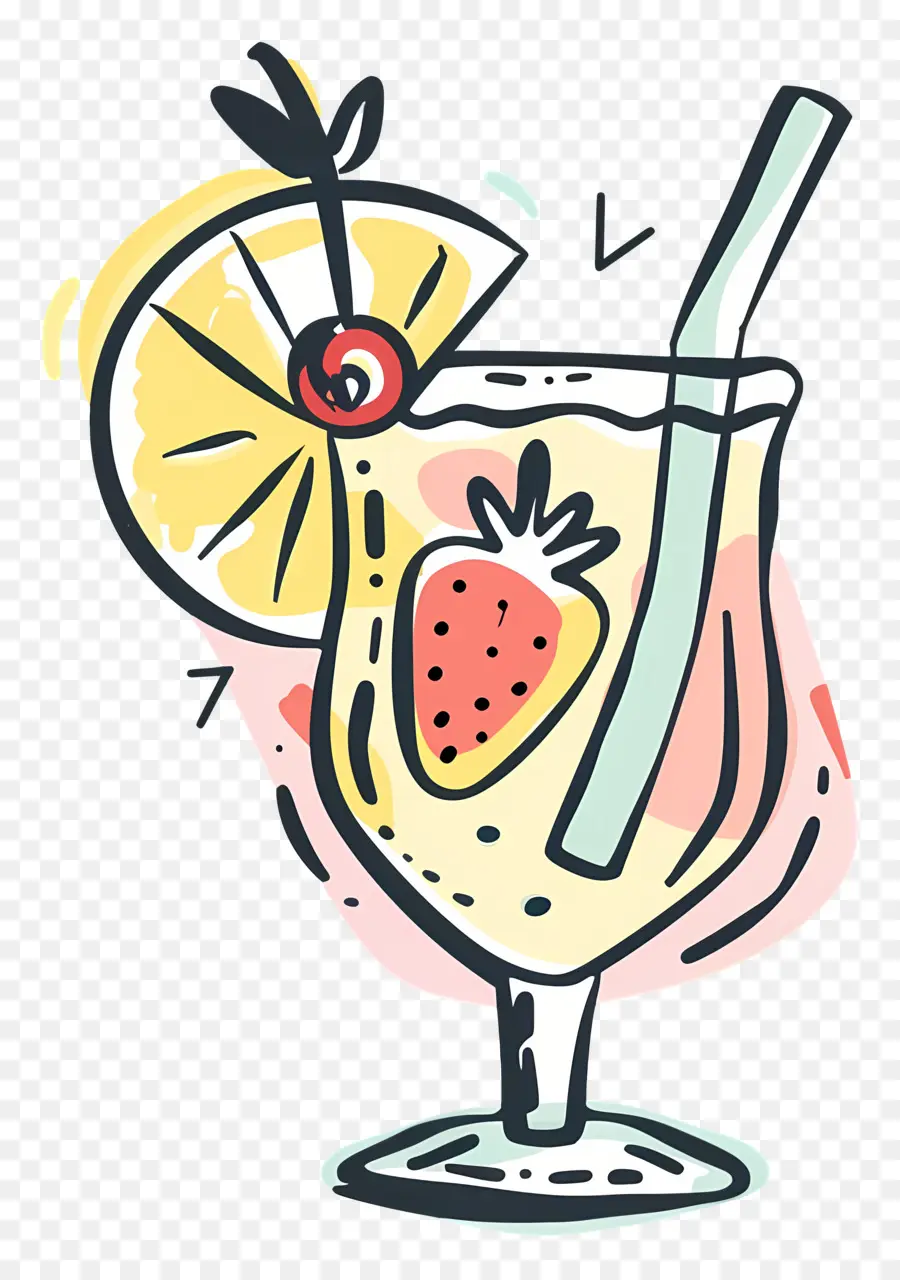 Cocktail Doodle，Boisson De L'été PNG