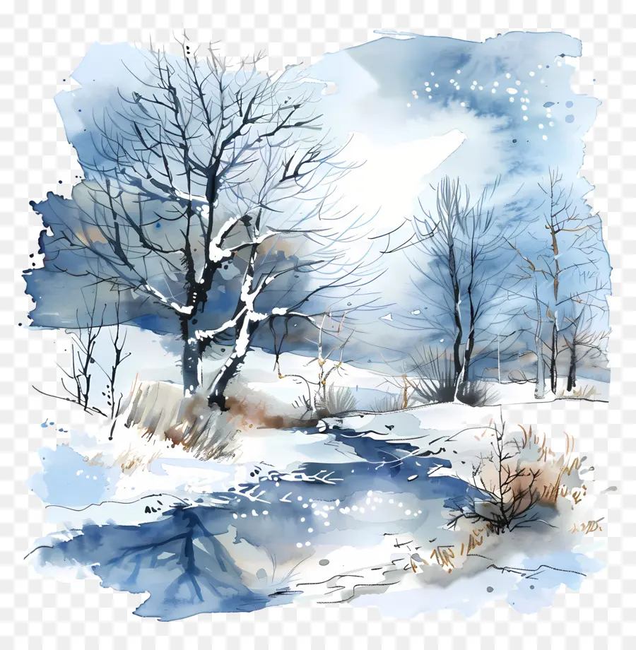 Paysage D'hiver，Flux PNG