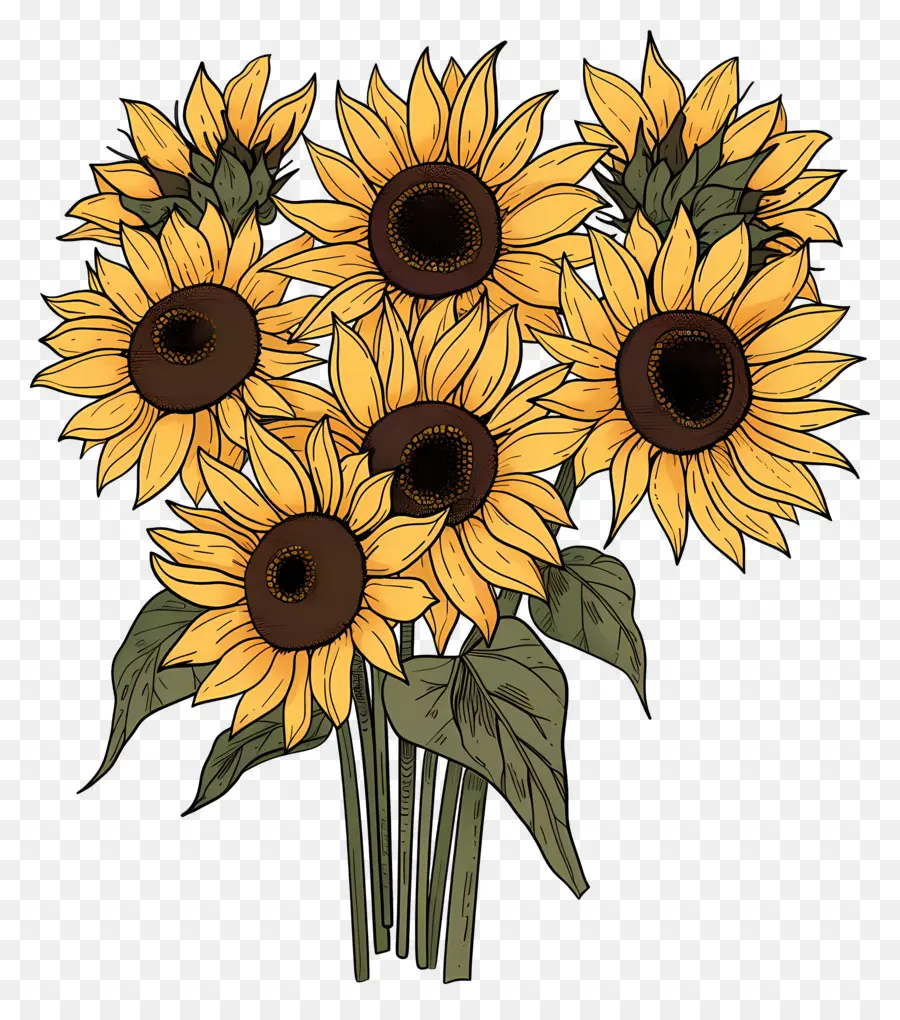 Bouquet De Tournesol，Tournesols PNG