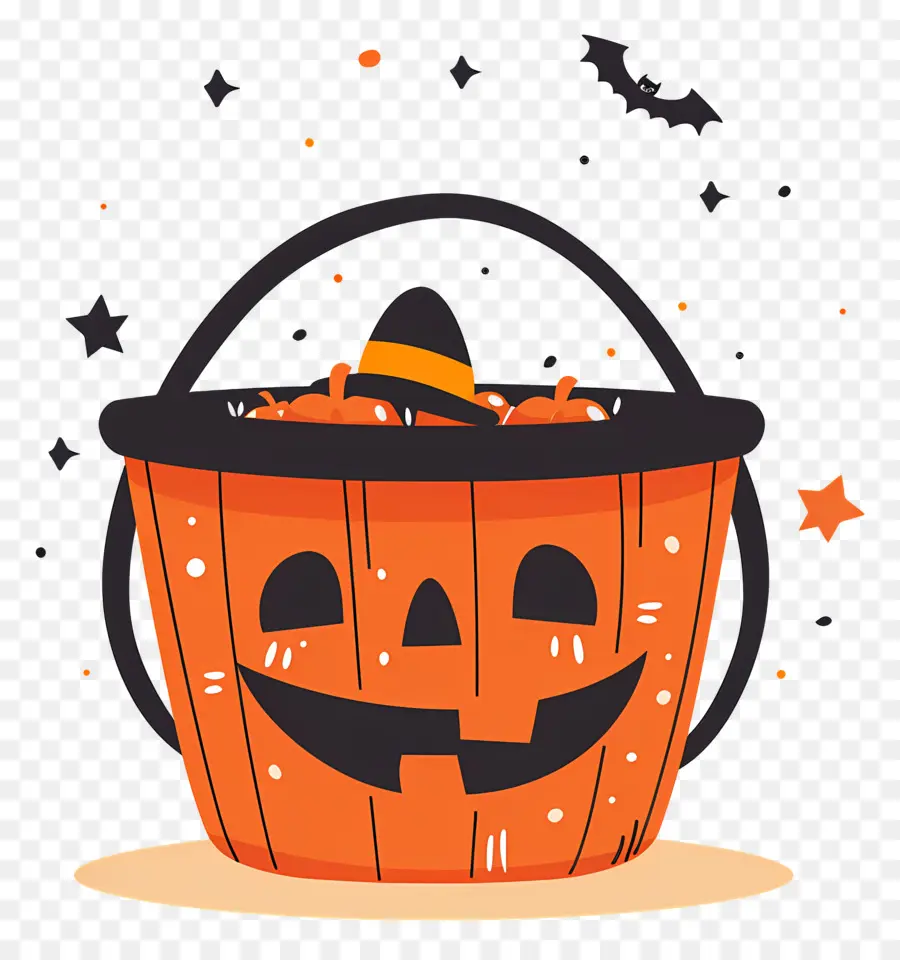 Seau D'halloween，Citrouille D'halloween PNG