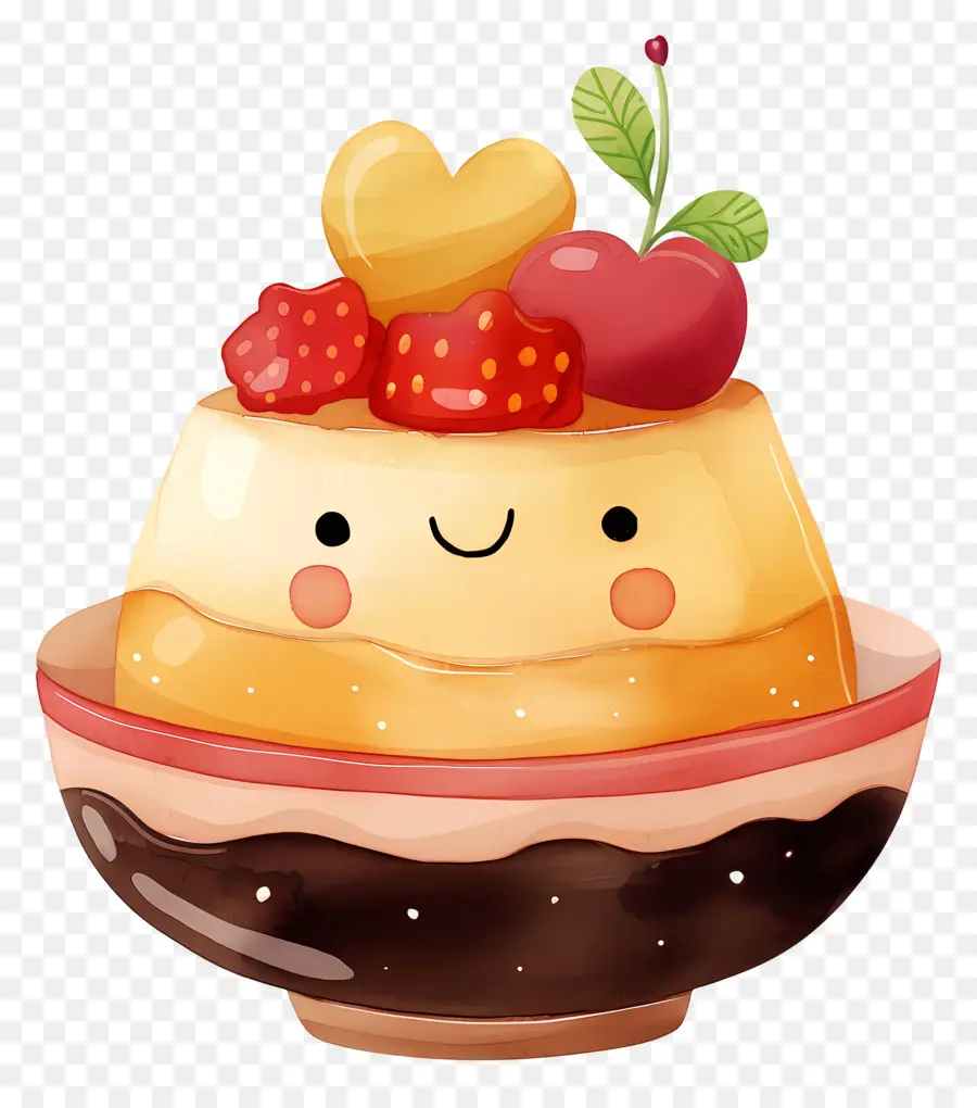 Pudding Kawaii，Gâteau PNG