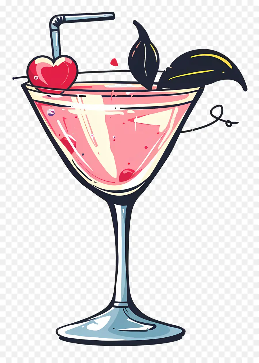 Dessin Animé Cocktail，Rose Cocktail PNG