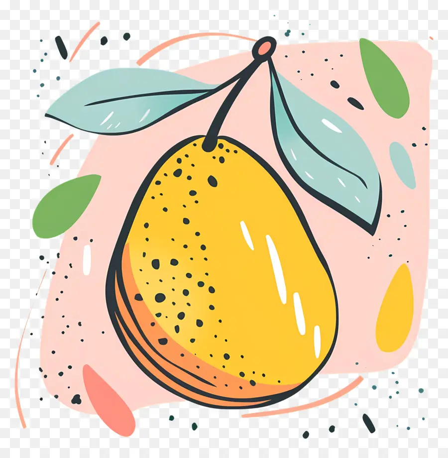 Doodle Mangue，Fruits Jaunes PNG