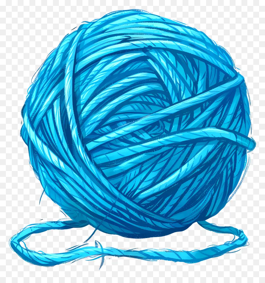 Boule De Fil Bleu，Laine PNG