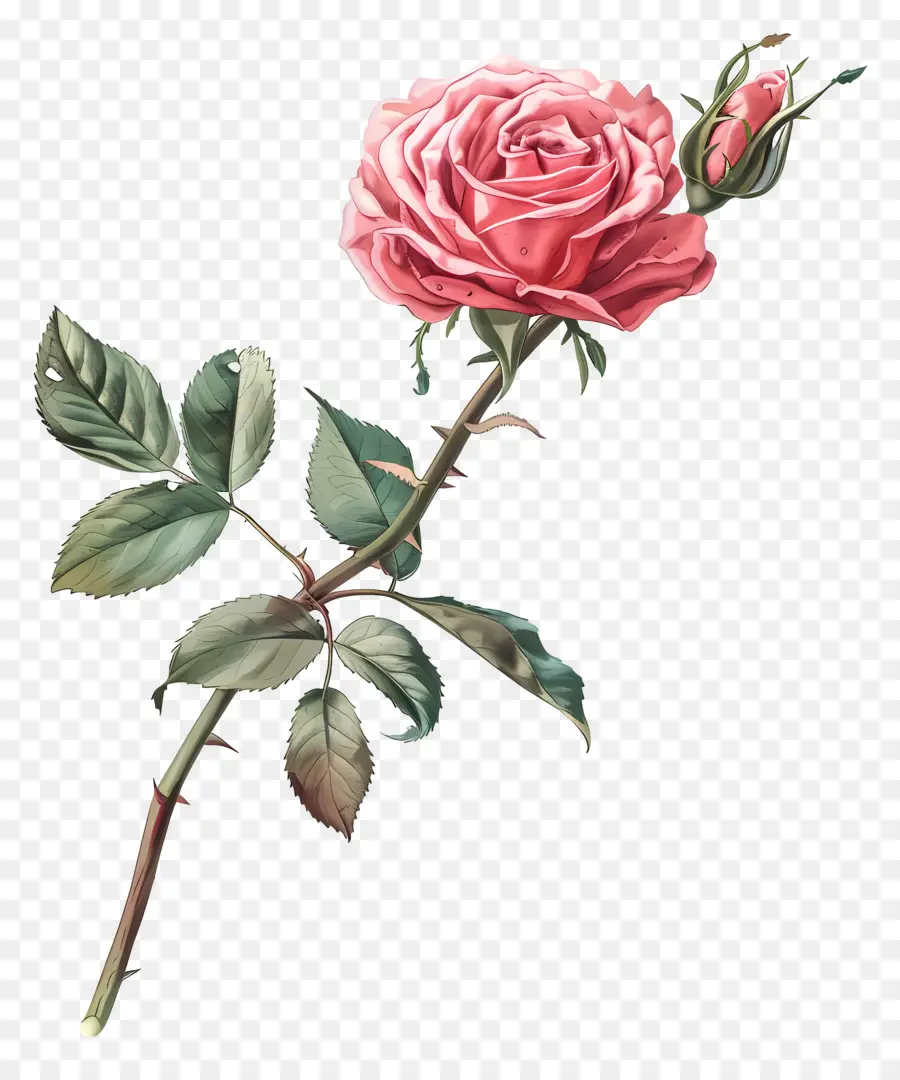 Tige De Rose，Rose Rose PNG