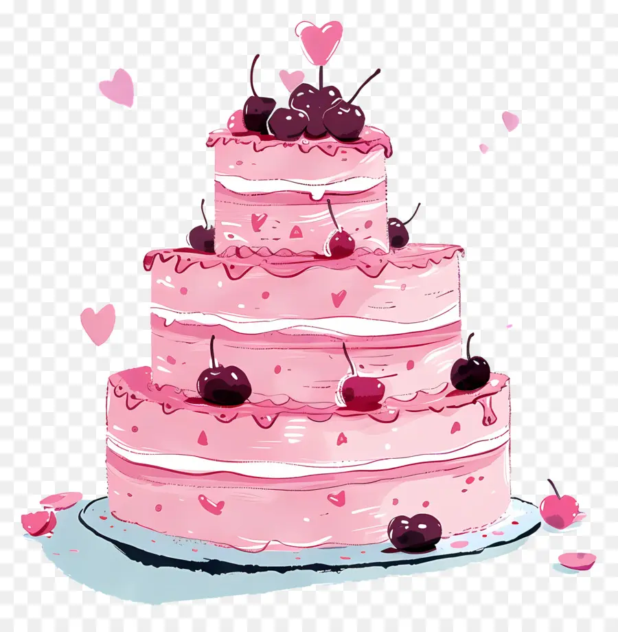 Gateau Rose，Gâteau De Mariage PNG