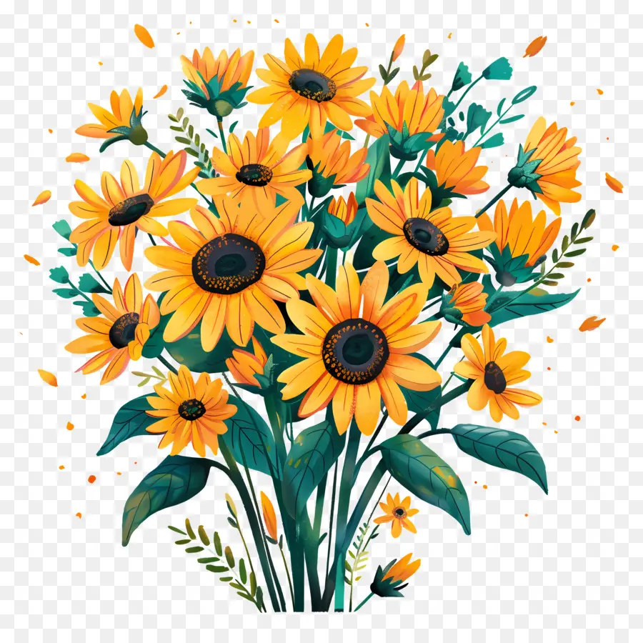 Bouquet De Tournesol，Tournesols PNG