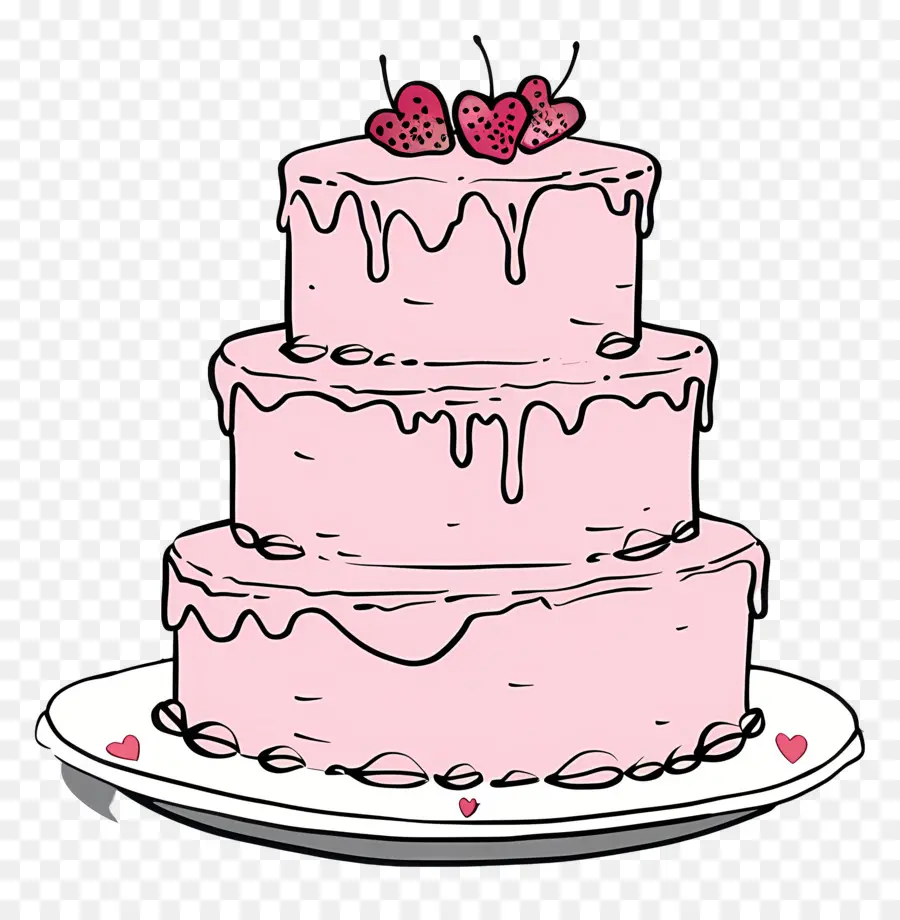 Gateau Rose，Glaçage Blanc PNG