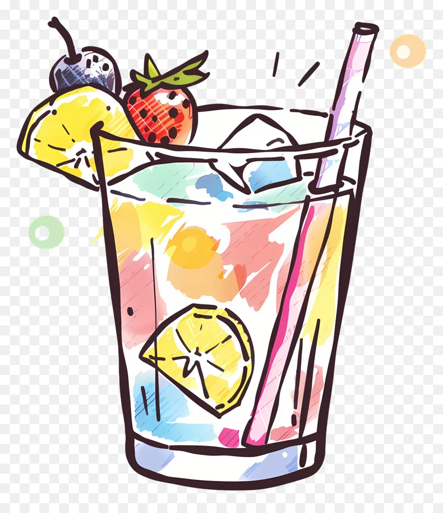 Cocktail Doodle，Jus De Fruits PNG