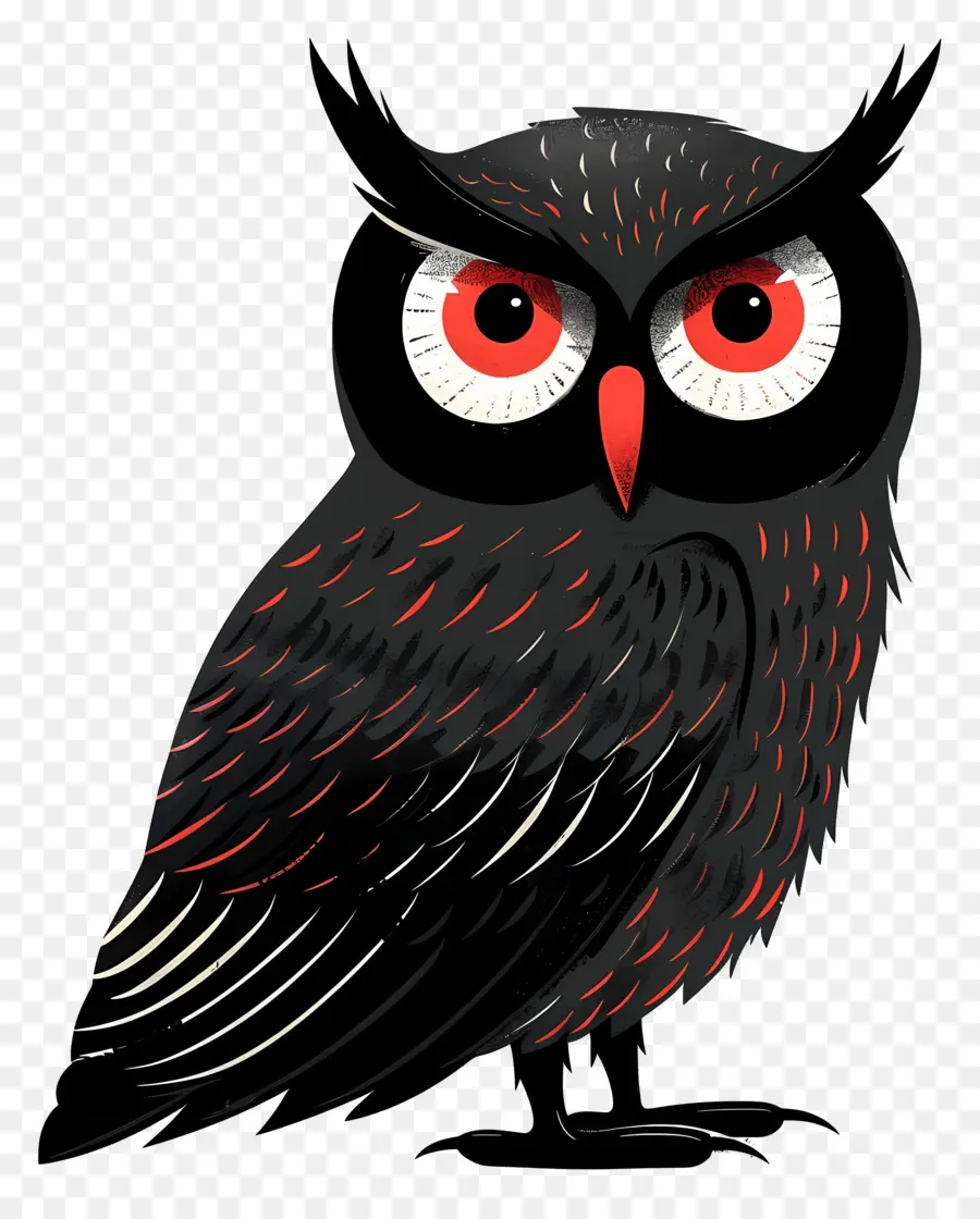 Halloween Chouette，Hibou Aux Yeux Rouges PNG