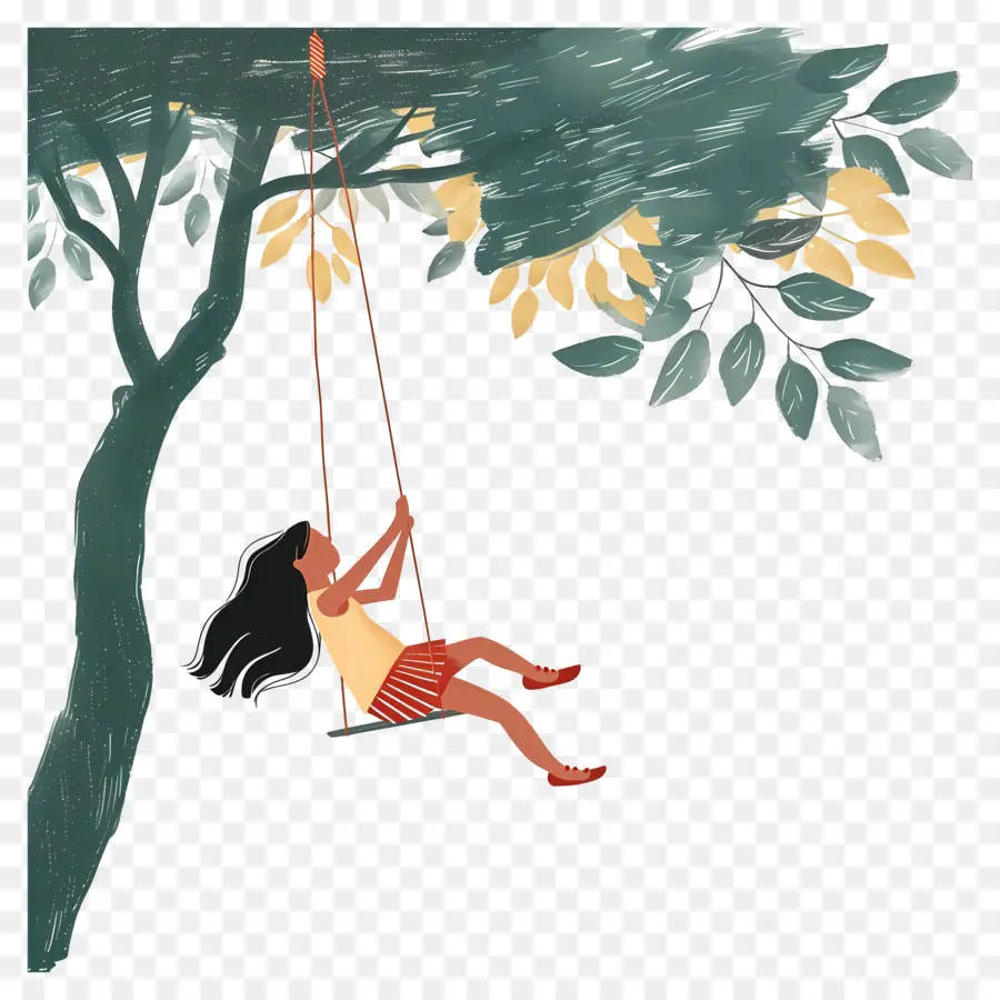 Fille Qui Se Balance，Swing PNG