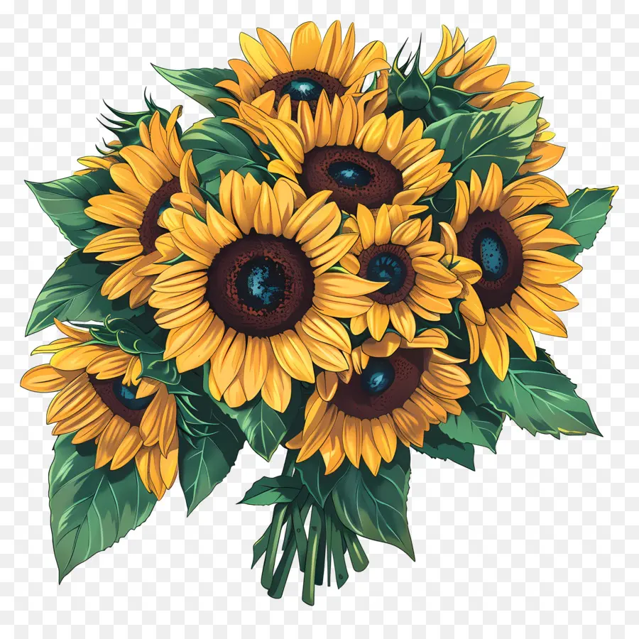 Bouquet De Tournesol，Tournesols PNG