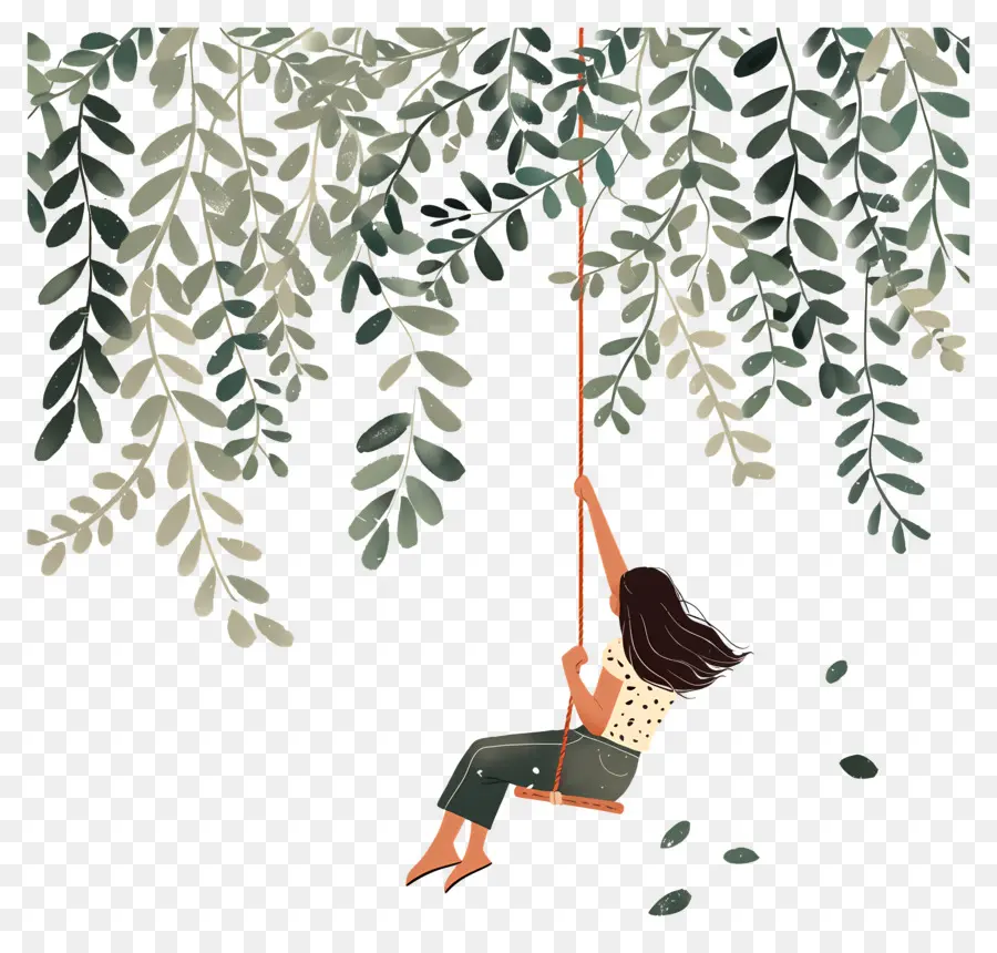 Fille Qui Se Balance，Femme Sur Le Swing PNG