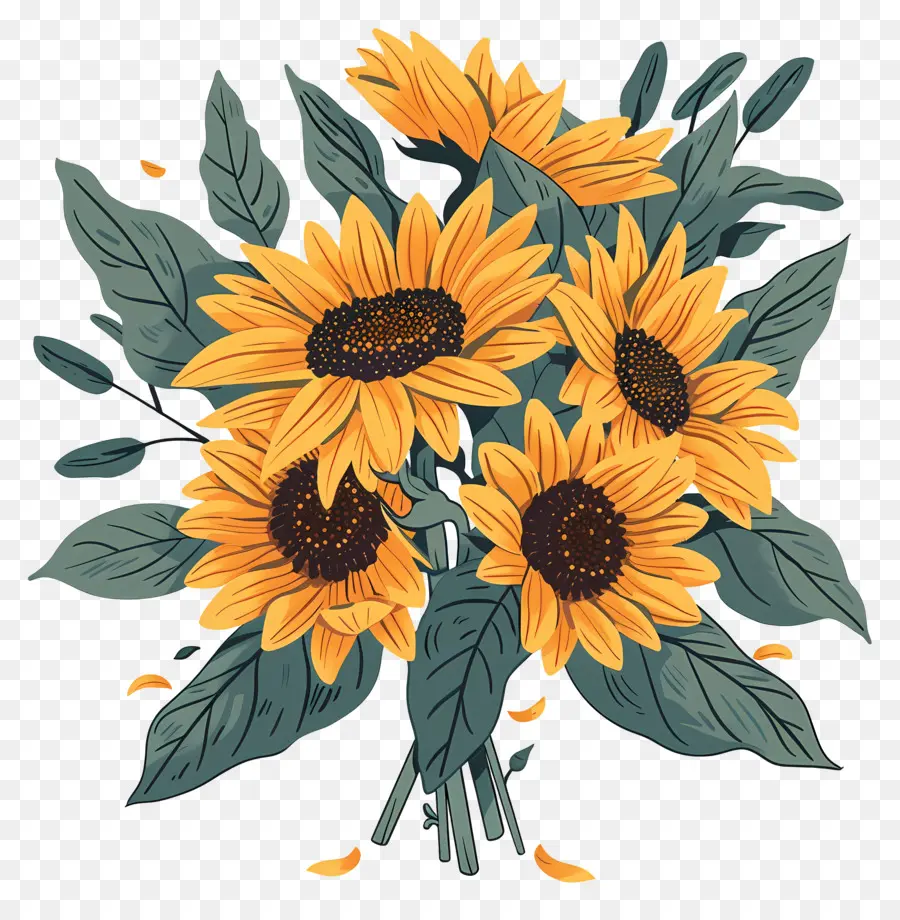 Bouquet De Tournesol，Tournesols PNG