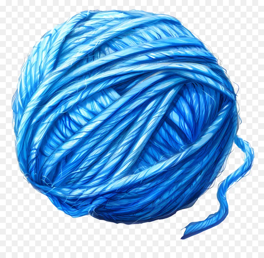 Boule De Fil Bleu，Laine PNG